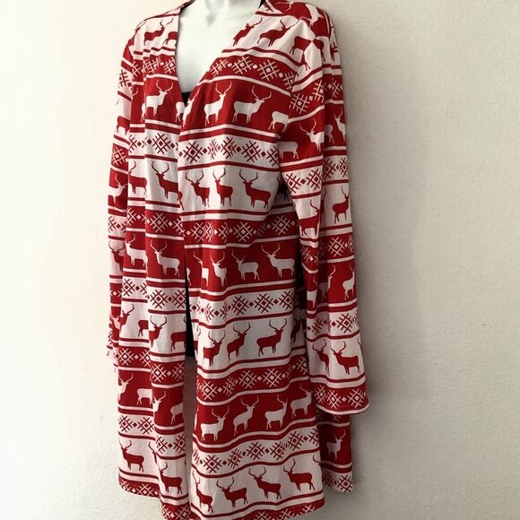 EMILY ROSE REINDEER OPEN FRONT CHRISTMAS CARGIAN LIKE NEW - Picture 4 of 13